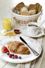 Breakfast with Croissant and Coffee