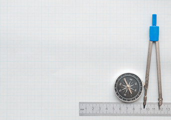 compass and pencil on graph paper