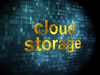 Cloud technology concept: Cloud Storage on digital background