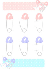 baby safety pin and banners for baby