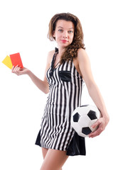 Woman judge isolated on the white