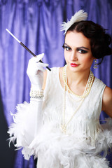 retro flapper style woman