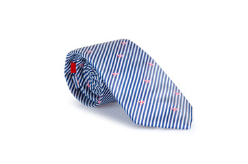 Elegant silk male tie ( necktie ) on white