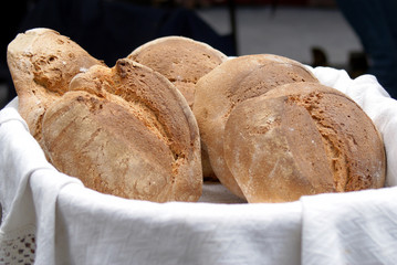 Loaf of bread in the basket