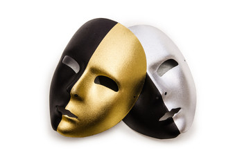 Shiny masks isolated on white background