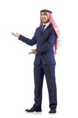 Arab businessman isolated on white