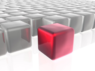 Obraz premium Red and grey cubes