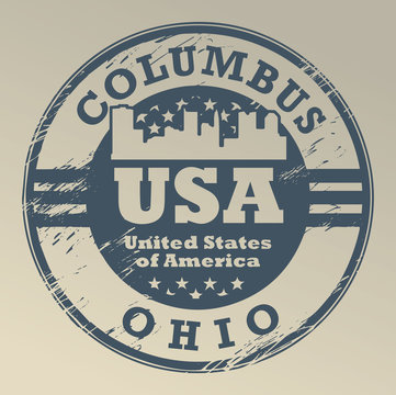 Grunge rubber stamp with name of Ohio, Columbus, vector