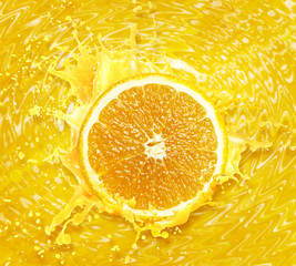 Orange juice splashing