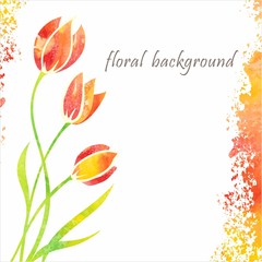 Fototapeta na wymiar Bouquet of tulips. Floral background. Birthday card.
