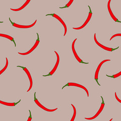 Seamless pattern vector hot pepper chili