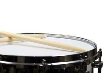 Snare drum with a pair sticks