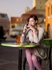 girl having coffee