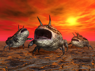 Alien Planet with Alien Creatures