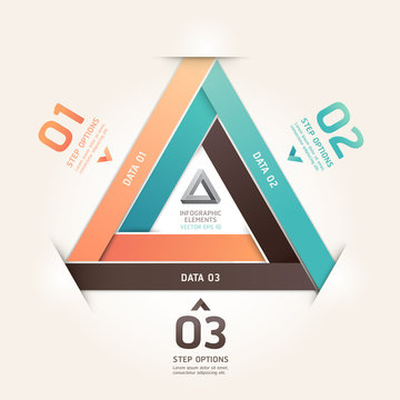 Modern infinite triangle origami style number options banner.