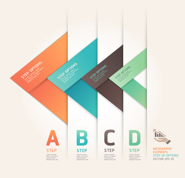 Modern arrow origami style step up options banner.