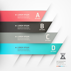Modern origami style options banner. Vector illustration.