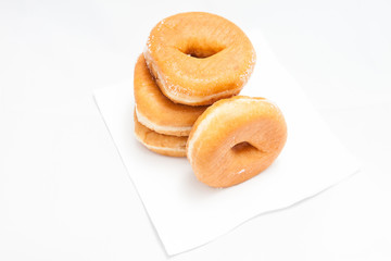 Donuts on white background