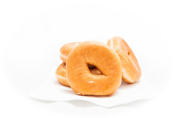 Donuts on white background