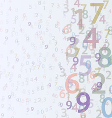 Abstract colorful numbers background