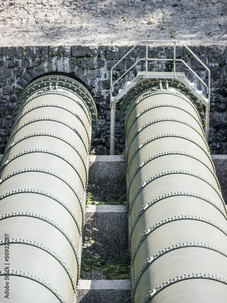 Wall mural water pipeline