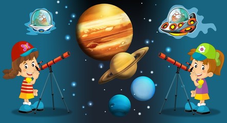 The aliens theme- ufo - for kids