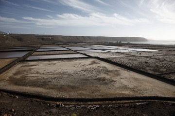 Salzfelder auf Lanzarote, Kanaren, Salinen