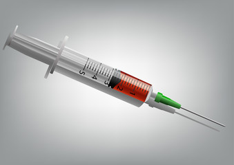 Fototapeta premium Medical syringe on white background
