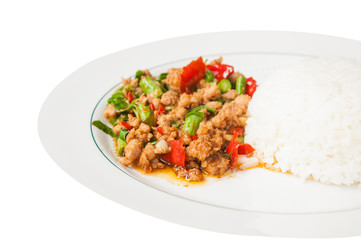 Thai Basil Fried Rice with pork