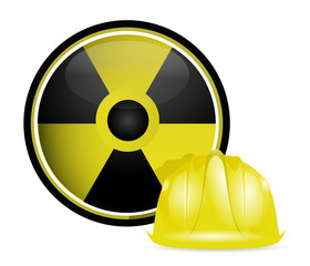 radioactive helmet protection sign
