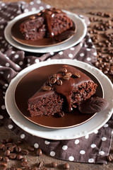 Slice of chocolate cake