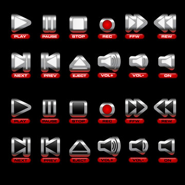 Metal player button set