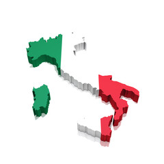 Italy - Accurate three dimensional map of Italy