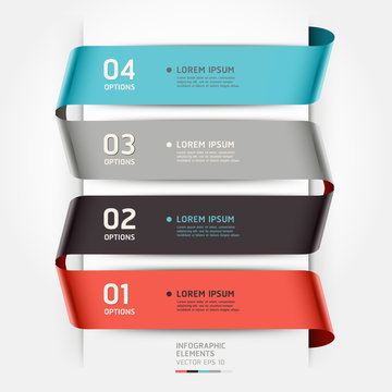 Abstract infographics template ribbon style. Vector illustration