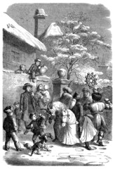 Fototapeta na wymiar Skandynawia: Feast Winter - 19 wieku