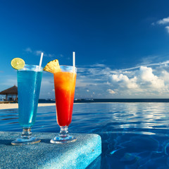 Cocktails near swimming pool