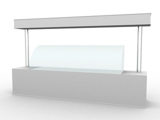 Simple white promotion counter for ice cream