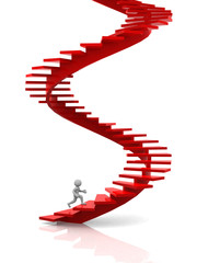 Obraz premium Walking on career ladder