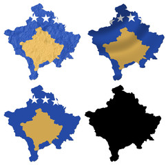 Kosovo flag over map collage