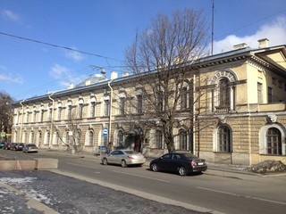 The facade of an old building in St. Petersburg  