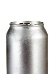Aluminum can isolated on black