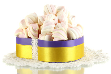 Gentle marshmallow in box isolated on white