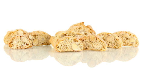 Aromatic cookies cantuccini isolated on white