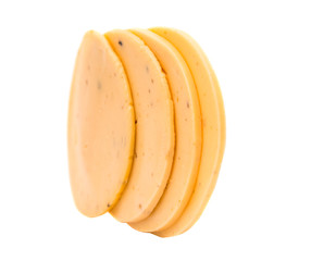 pieces of cheese isolated