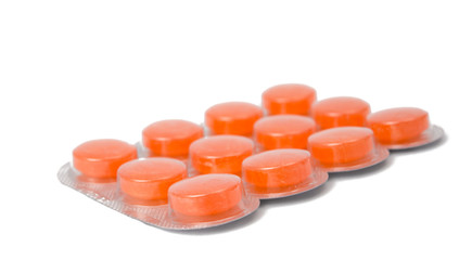 Orange pill blister macro