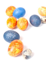 Colorful easter eggs isolated on white background