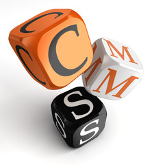 cms orange black dice blocks