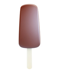 chocolate ice cream 3d Illustrations on a white background