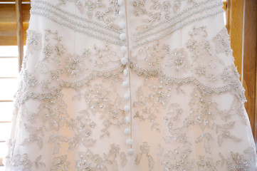 Brides gown close-up