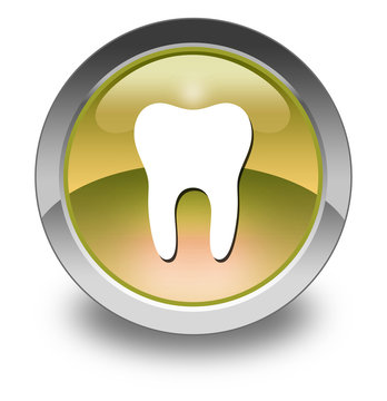 Yellow Glossy Pictogram "Dental Medicine / Dentistry"